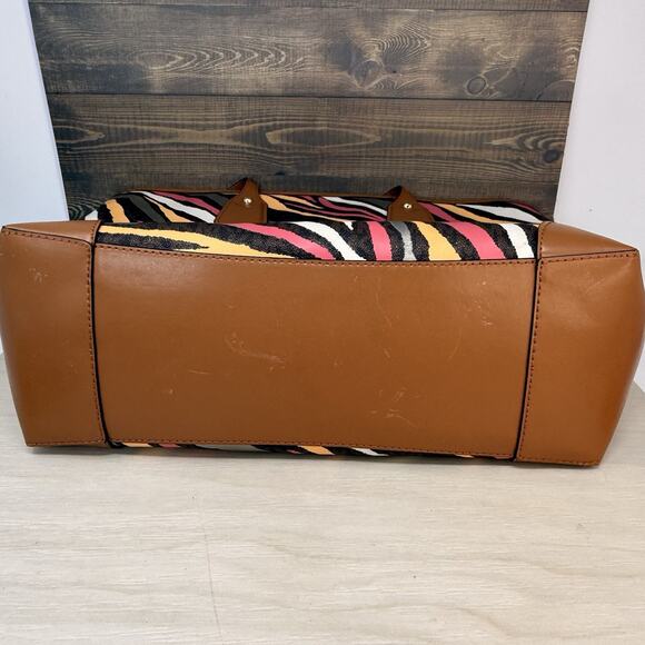 Michael Kors Signature Eva Colorful Zebra Print Tote With Snap Pouch - Picture 10 of 16